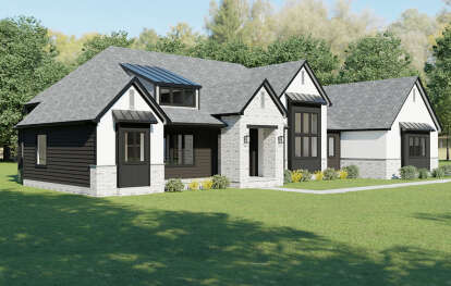 Modern Transitional House Plan #1958-00032 Elevation Photo