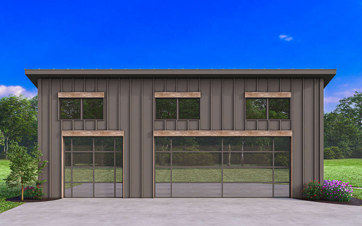 Modern 3 Car Garage Plan - 936 Square Feet | Floor Plan #1462-00090 ...