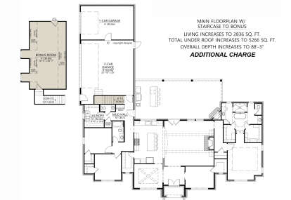 Main Floor w/ Bonus Room for House Plan #4534-00108