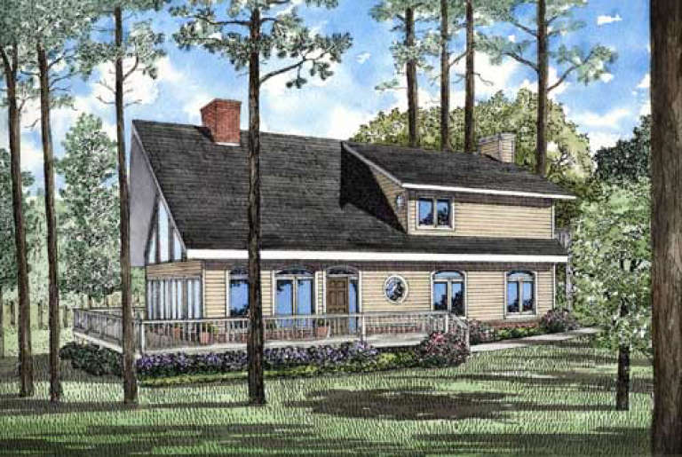 Lake Front House Plan #110-00083 Elevation Photo
