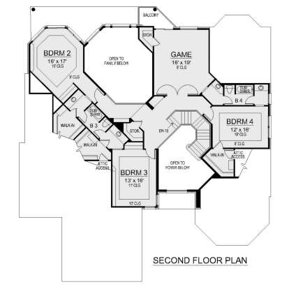 Second Floor for House Plan #5445-00517