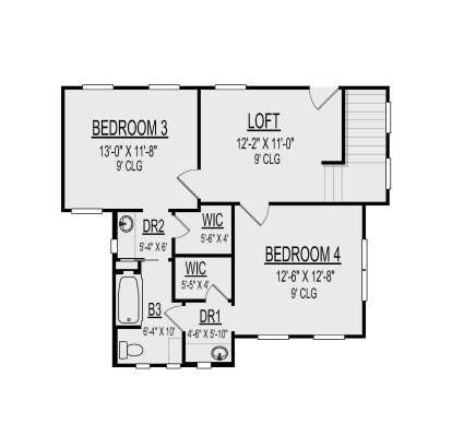 Second Floor for House Plan #9300-00020