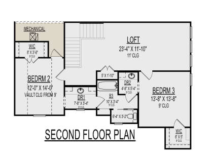 Second Floor for House Plan #9300-00022