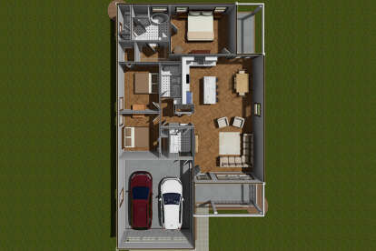 Overhead Floor Plan for House Plan #4848-00402
