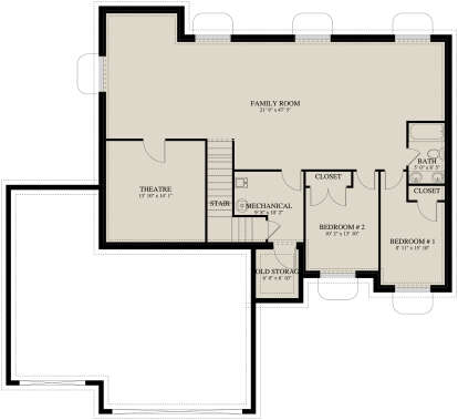 Basement for House Plan #2802-00265