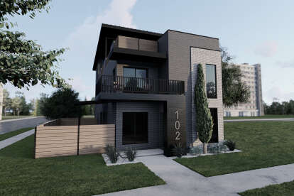Contemporary House Plan #8318-00380 Elevation Photo