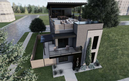 Contemporary House Plan #8318-00380 Elevation Photo