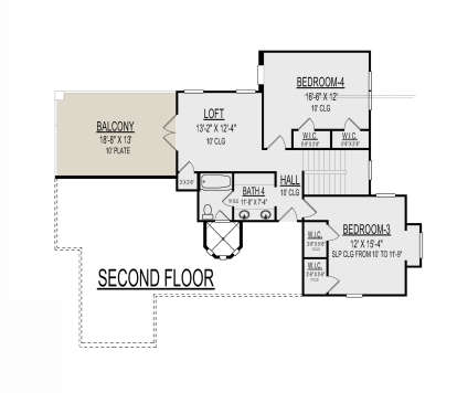 Second Floor for House Plan #9300-00027