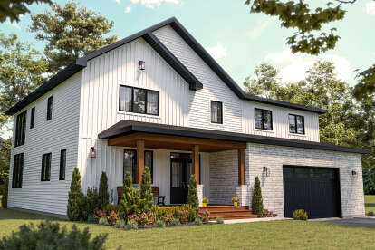 Modern Farmhouse House Plan #034-01304 Elevation Photo