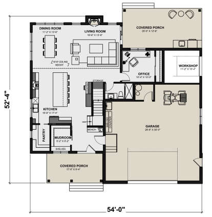Main Floor  for House Plan #034-01304