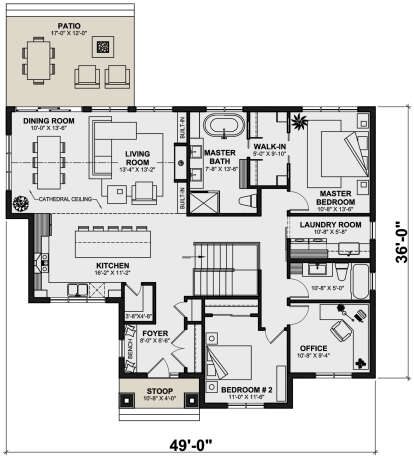 Main Floor  for House Plan #034-01305