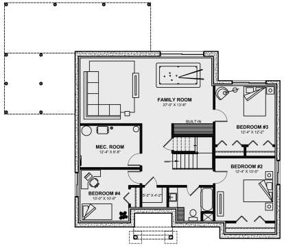 Basement for House Plan #034-01306