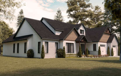 Modern Farmhouse House Plan #034-01307 Elevation Photo