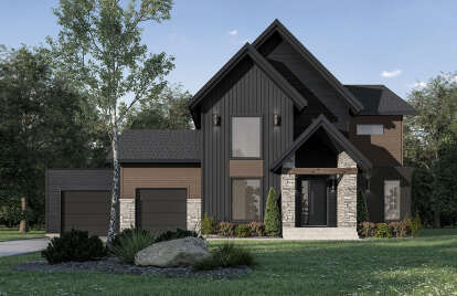 Modern Transitional House Plan #034-01310 Elevation Photo