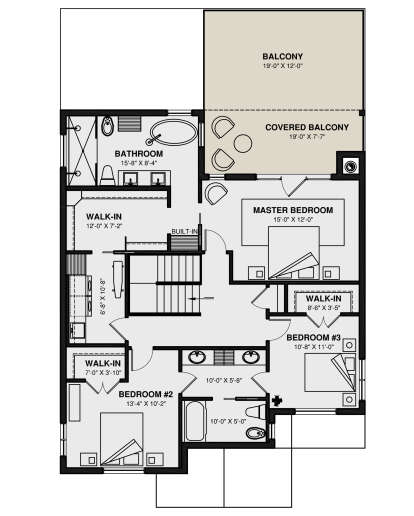 Second Floor for House Plan #034-01310