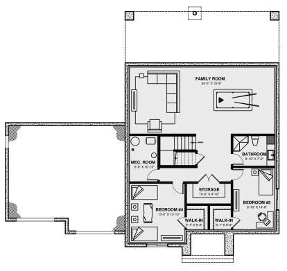 Basement for House Plan #034-01310