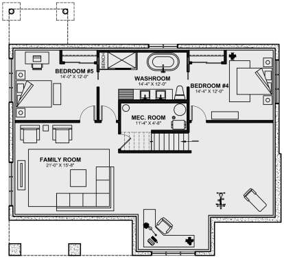 Basement for House Plan #034-01314