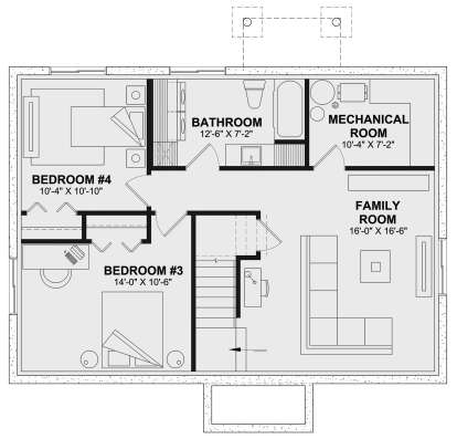 Basement for House Plan #034-01315