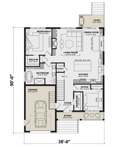 Main Floor  for House Plan #034-01317