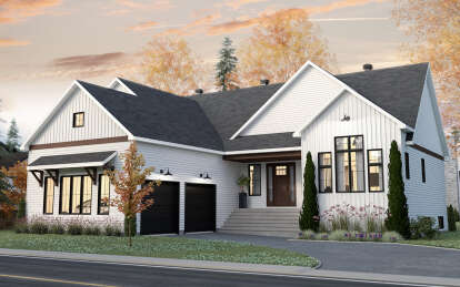 Modern Farmhouse House Plan #034-01318 Elevation Photo