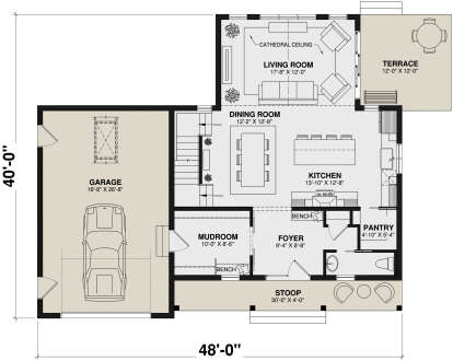 Main Floor  for House Plan #034-01319