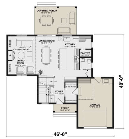 Main Floor  for House Plan #034-01320