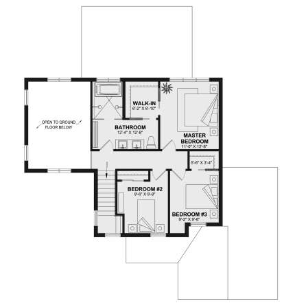 Second Floor for House Plan #034-01320