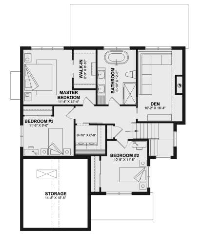 Second Floor for House Plan #034-01321