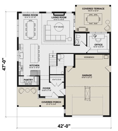Main Floor  for House Plan #034-01322
