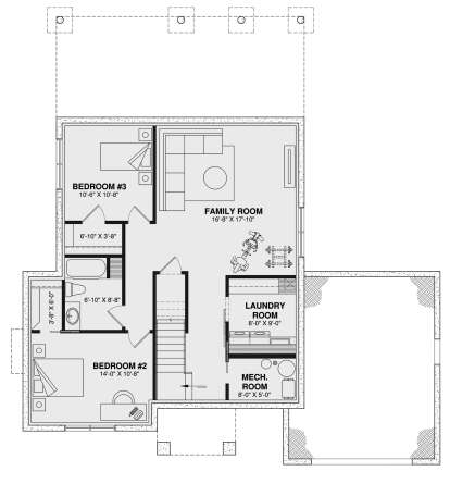 Basement for House Plan #034-01323
