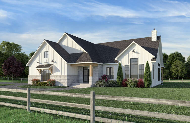 House Plan House Plan #30290 Angled Front Elevation