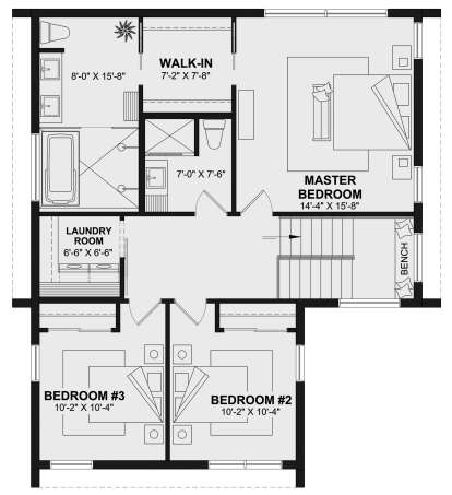 Second Floor for House Plan #034-01326