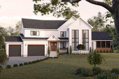 Modern Transitional House Plan #034-01327 Elevation Photo