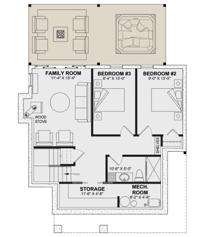 Basement for House Plan #034-01328