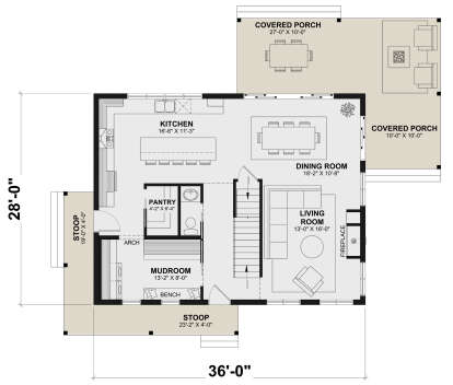 Main Floor  for House Plan #034-01329