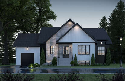 Modern Transitional House Plan #034-01330 Elevation Photo