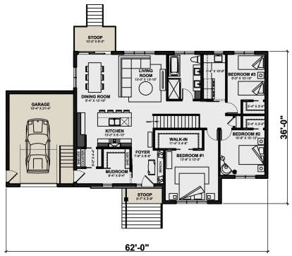 Main Floor  for House Plan #034-01330