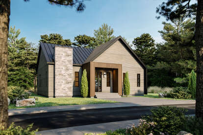 Modern Transitional House Plan #034-01331 Elevation Photo