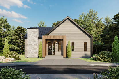 Modern Transitional House Plan #034-01331 Elevation Photo