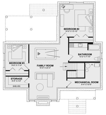 Basement for House Plan #034-01333