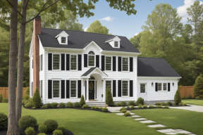 Colonial House Plan #033-00076 Elevation Photo