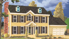 Colonial House Plan #033-00076 Elevation Photo
