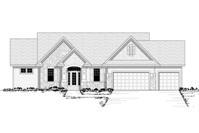 Ranch House Plan #098-00072 Elevation Photo