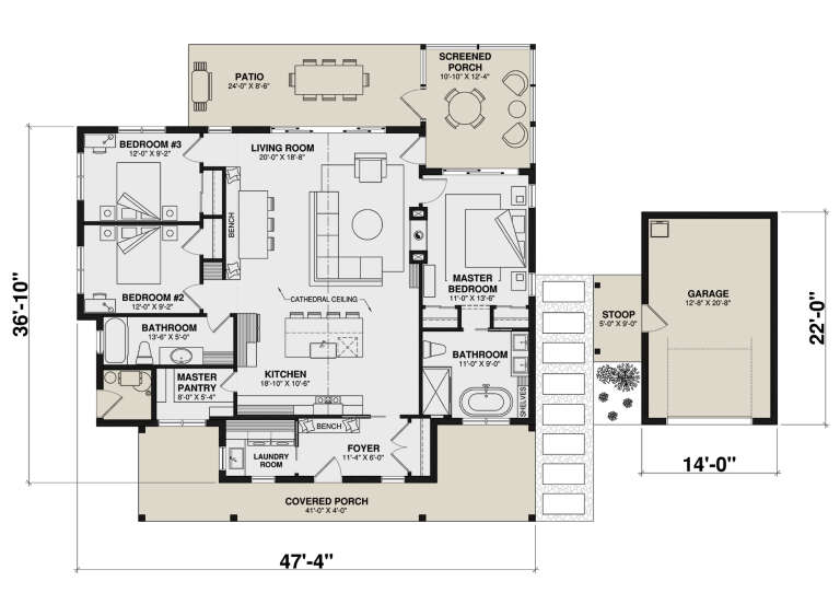 House Plan House Plan #30300 Drawing 1