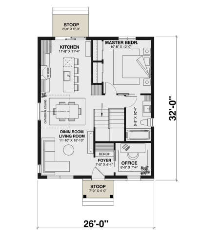 Main Floor  for House Plan #034-01336
