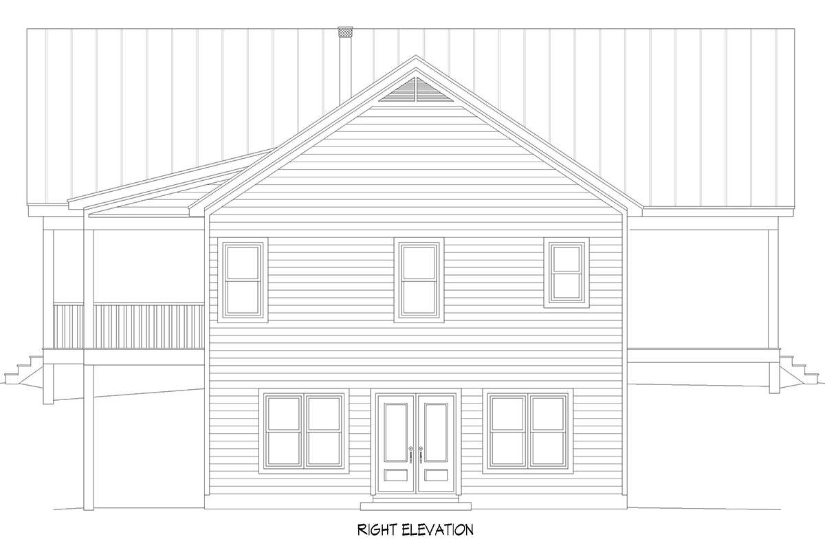 Cabin House Plan #940-00975 Elevation Photo