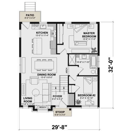 Main Floor  for House Plan #034-01337