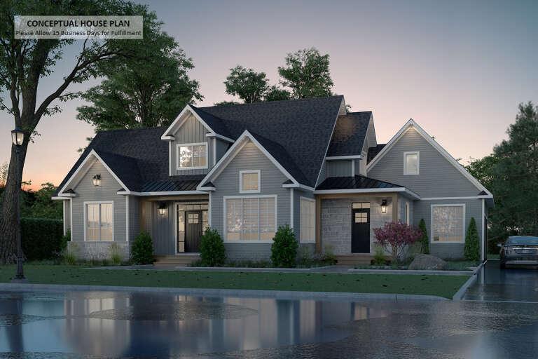 House Plan House Plan #30308 Angled Front Elevation
