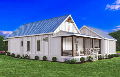 Modern Farmhouse House Plan #009-00386 Elevation Photo