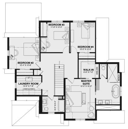 Second Floor for House Plan #034-01339